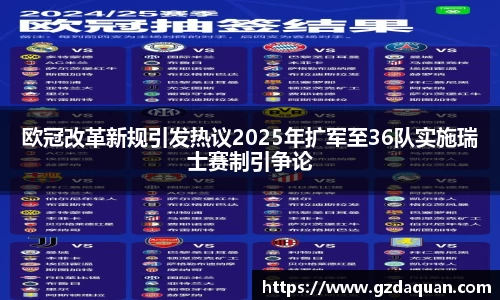欧冠改革新规引发热议2025年扩军至36队实施瑞士赛制引争论